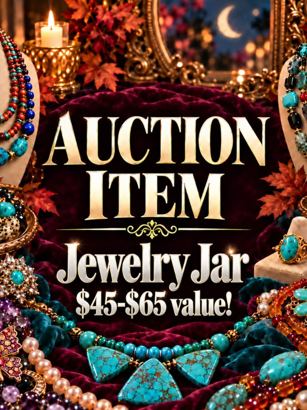 Jewelry jar Auction Postcard | Do Not Buy
